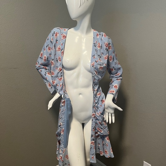 Veronica Beard Women”s Blue & Pink Rowe Floral LS Dress Size 10 - Picture 2 of 13